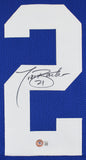 Tiki Barber Authentic Signed Blue Pro Style Jersey Autographed BAS Witnessed