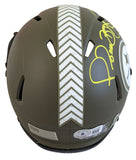 Steelers Jerome Bettis Signed Salute To Service Speed Mini Helmet BAS Witnessed