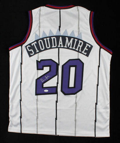 Damon Stoudamire Signed Toronto Raptors Jersey (JSA COA) 1996 Rookie o/t Year