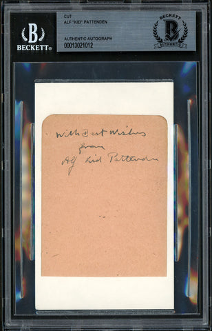 Alf Kid Pattenden Autographed 2.5x3.5 Cut "With Best Wishes" Beckett #13021012