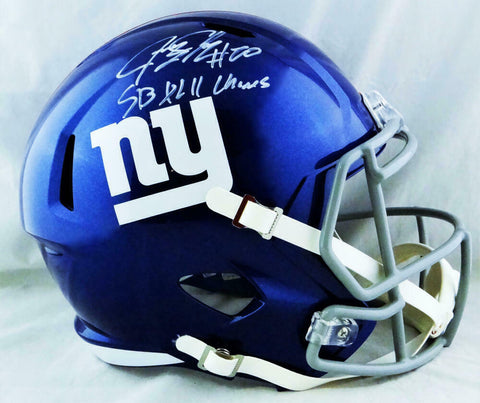 Jeremy Shockey Autographed NY Giants F/S Helmet w/ SB Champs - JSA W Auth *White