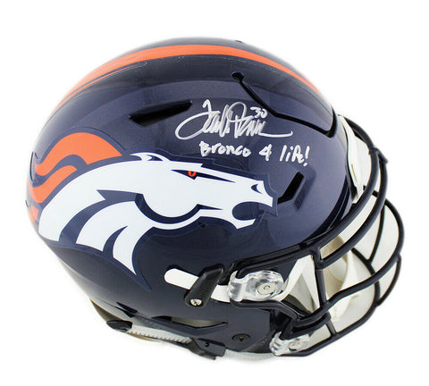 Terrell Davis Signed Denver Broncos Speed Flex Authentic Helmet-"Bronco 4 Life!"