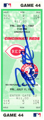 Deion Sanders Signed Cincinnati Reds 7/11/1997 vs Expos Ticket BAS 37216