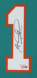 Tua Tagovailoa Signed Miami Dolphins 34"x42" Framed Custom Jersey(Fanatics Holo)