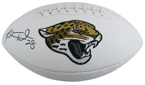 Jaguars Fred Taylor Authentic Signed White Panel Logo Football BAS Witnessed