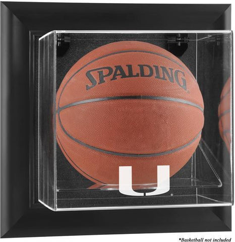 Miami Hurricanes Black Framed Wall-Mountable Basketball Display Case