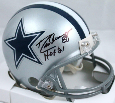 Drew Pearson Autographed Dallas Cowboys Mini Helmet with HOF- Beckett W *Black