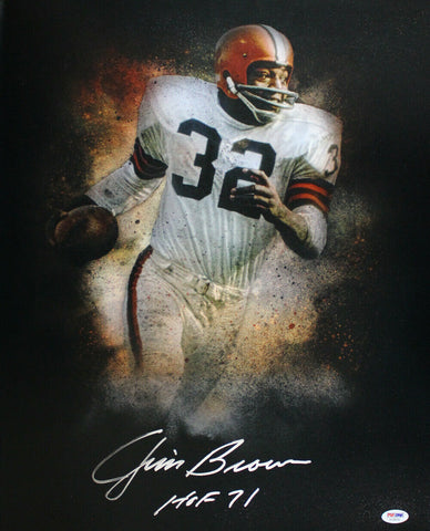 Jim Brown Autographed/Signed Cleveland Browns 16x20 Photo HOF PSA 33419