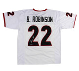 Branson Robinson Signed Georgia Custom White Jersey