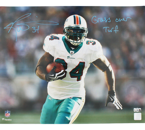 Ricky Williams Signed Miami Dolphins Unframed 16x20 Photo w- "Grass/Turf" Insc