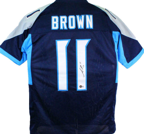 AJ Brown Autographed Dark Blue Pro Style Jersey - Beckett W *R1