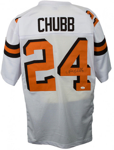 Nick Chubb Signed Browns #24 Jersey (JSA COA) Cleveland's 2nd Rd Draft pick 2018