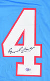 Earl Campbell Autographed Blue Stat Pro Style Jersey- Beckett W Hologram *Black
