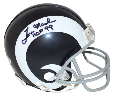Tom Mack Autographed Los Angeles Rams TB 65-72 Mini Helmet HOF BAS 31341