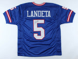 Sean Landeta Signed New York Giants Jersey (JSA COA) 2xSuper Bowl Champ Punter