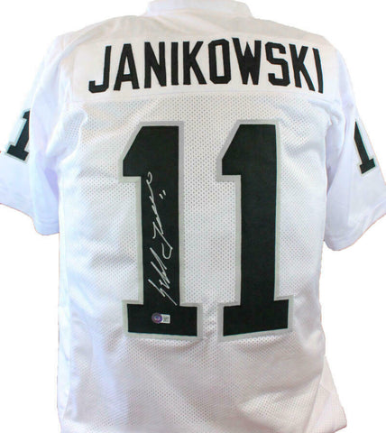 Sebastian Janikowski Autographed White Pro Style Jersey- Beckett W Hologram *L1