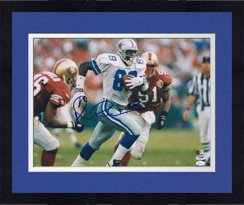 Framed Michael Irvin Dallas Cowboys Signed 16x20 Running Photograph - JSA