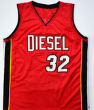 Shaquille O'Neal Autographed Red Miami Pro Style Stat Jersey - Beckett W Holo