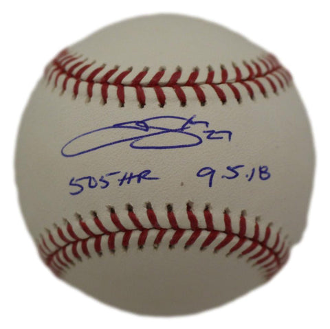Trevor Story Autographed Colorado Rockies OML Baseball 505' HR Beckett 37309