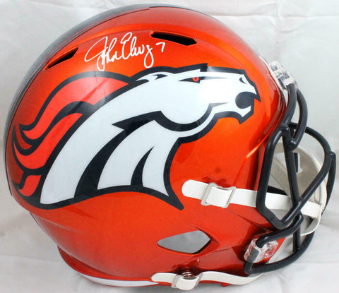 John Elway Autographed Denver Broncos Flash Speed F/S Helmet-Beckett W Hologram