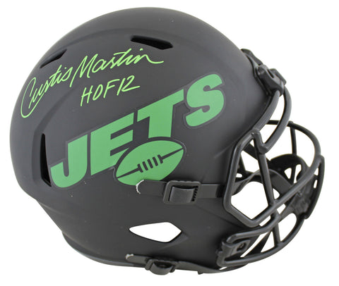 Jets Curtis Martin "HOF 12" Signed Eclipse Full Size Speed Rep Helmet PSA Itp
