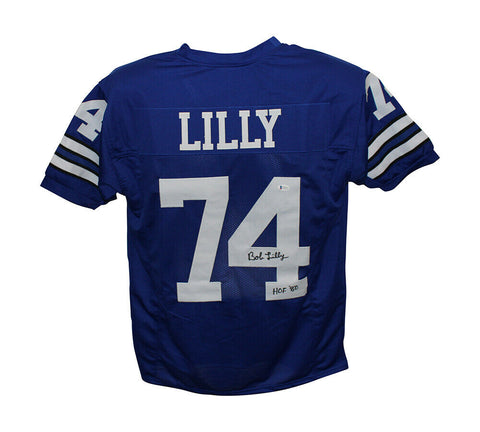 Bob Lilly Autographed/Signed Pro Style Blue XL Jersey HOF BAS 30624
