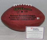KURT WARNER SIGNED SUPER BOWL XXXIV 34 OFFICAL WILSON NFL FOOTBALL ST LOUIS RAMS