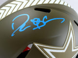 Deion Sanders Signed Cowboys F/S Salute to Service Speed Authentic Helmet- BAW
