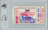 Brooks Robinson Autographed 1970 World Series Ticket Game 5 MVP BAS Slab 31617
