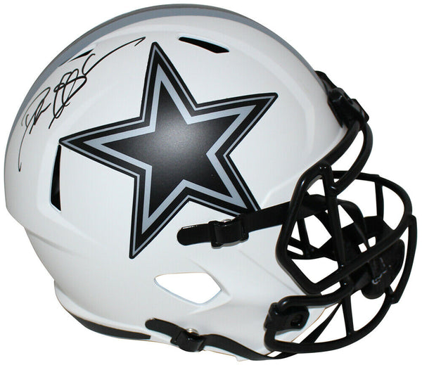 Deion Sanders Autographed/Signed Dallas Cowboys F/S Lunar Helmet BAS 34177