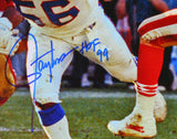 Lawrence Taylor Autographed Giants Vs 49ers 16X20 FP Photo HOF- Beckett W *Blue