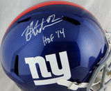 Michael Strahan Autographed NY Giants F/S Speed Helmet w/ HOF- JSA W Auth *White