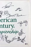 American Century (20) Goff, Peterson, Oshie, Rice Signed Pin Flag BAS #A88335