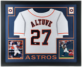 Jose Altuve Signed Houston Astros 35x43 Framed Jersey (JSA) 2017 W. Series Champ