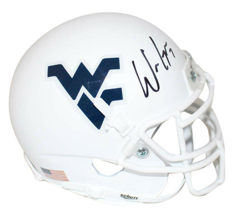 Will Grier Signed West Virginia Mountaineers White Mini Helmet BAS 24036