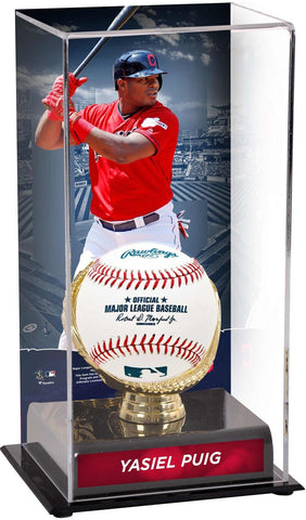 Yasiel Puig Cleveland Indians Gold Glove Display Case w/Image