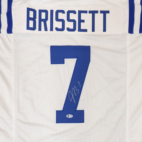 INDIANAPOLIS COLTS JACOBY BRISSETT AUTOGRAPHED WHITE JERSEY BECKETT BAS 159164