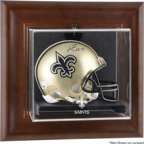 New Orleans Saints Brown Mini Helmet Display Case - Fanatics