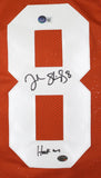 Jordan Shipley Autographed Orange College Style Jersey w/ Hook Em-Beckett Holo