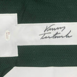 FRAMED Autographed/Signed VINNY TESTAVERDE 33x42 New York Green Jersey JSA COA
