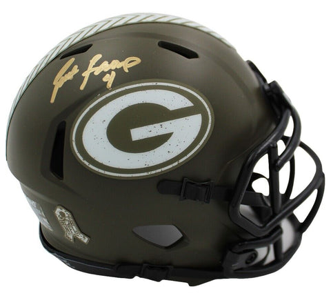 Brett Favre Signed Green Bay Packers Speed Salute to Service NFL Mini Helmet