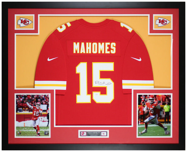 Patrick Mahomes Autographed and Framed Red Chiefs Nike Jersey