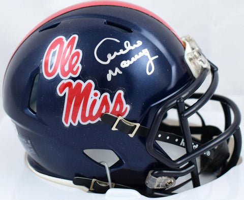 Archie Manning Autographed Ole Miss Rebels Speed Mini Helmet- Fanatics *Silver
