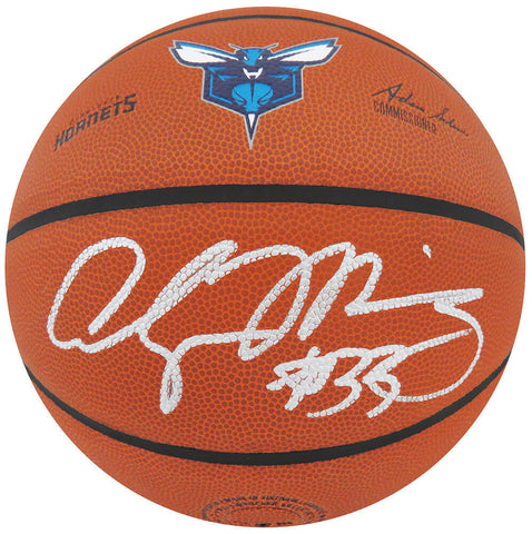 Alonzo Mourning Signed Wilson Charlotte Hornets Logo NBA Basketball - (SS COA)
