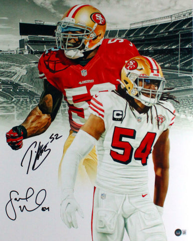Patrick Willis/Fred Warner Autographed SF 49ers 16x20 Collage Photo-BeckettWHolo