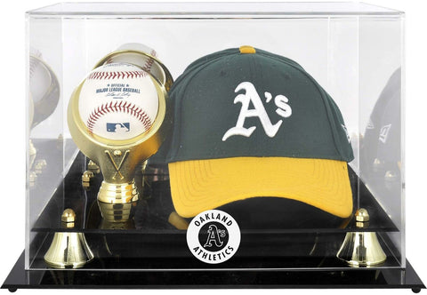 Athletics Acrylic Cap and Baseball Logo Display Case - Fanatics
