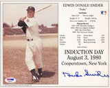 Duke Snider Signed Brooklyn Dodgers 8x10 Career Stat HOF Photo (PSA COA)
