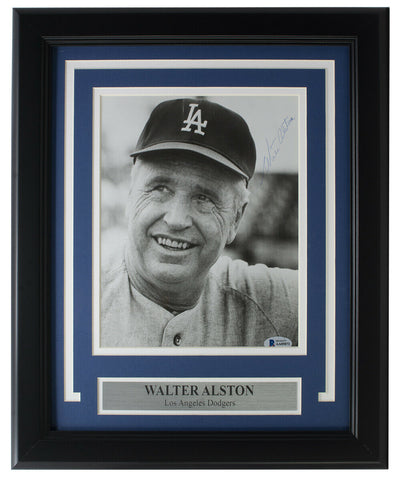 Walter Alston Signed Framed Los Angeles Dodgers 8x10 Photo BAS LOA