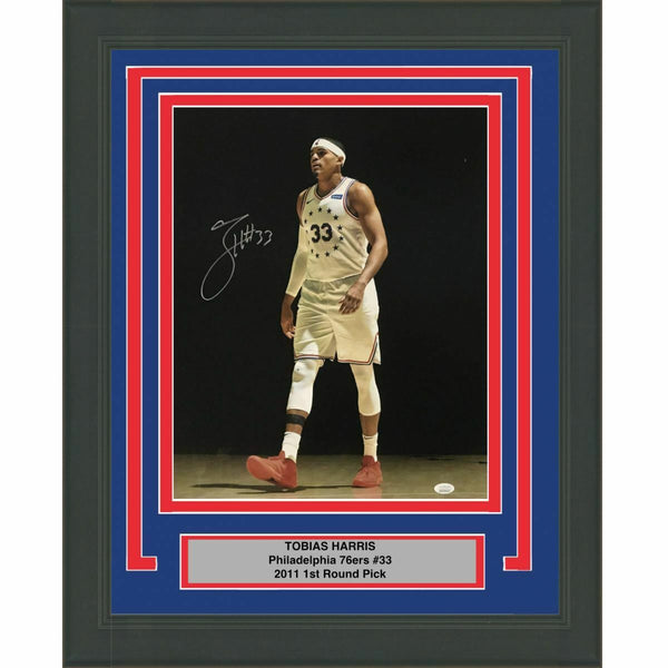 FRAMED Autographed/Signed TOBIAS HARRIS Philadelphia 76ers 16x20 Photo JSA COA