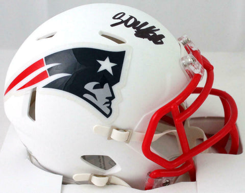 Corey Dillon Autographed New England Patriots Flat White Mini Helmet - PSA Auth